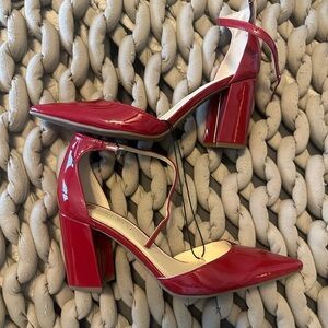 Nine West Glossy Red Block Heels